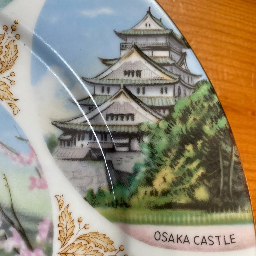 Vintage Noritake Hand Painted Souvenir Plate with Japanese Landmarks - Picture 6 of 10